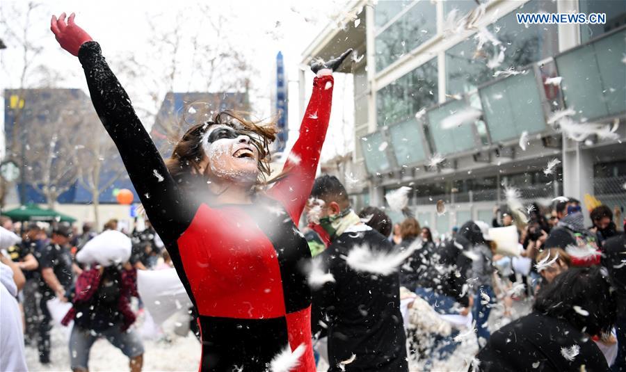 U.S.-SAN JOSE-PILLOW FIGHT