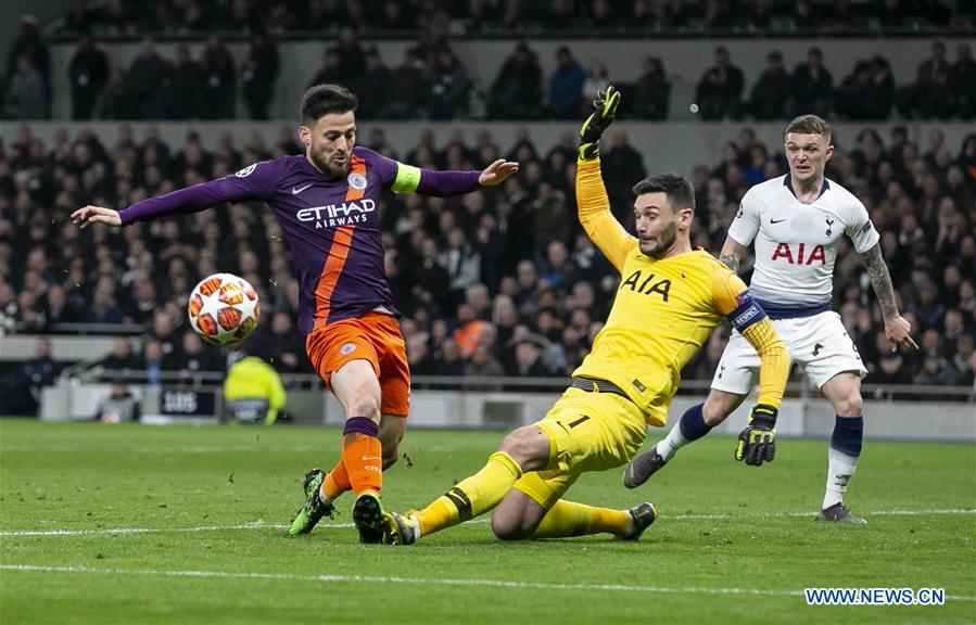 (SP)BRITAIN-LONDON-FOOTBALL-CHAMPIONS LEAGUE-QUARTERFINAL-TOT HOTSPUR VS MAN CITY