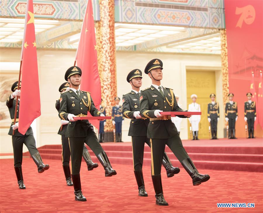 CHINA-BEIJING-NATIONAL MEDALS-HONORARY TITLES-PRC FOUNDING-70TH ANNIVERSARY (CN)