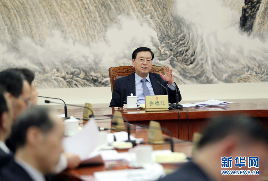 2月11日，十二屆全國人大常委會第一百一十一次委員長會議在北京人民大會堂舉行。會議決定，十二屆全國人大常委會第三十三次會議于2月23日至24日舉行。張德江委員長主持會議。新華社記者 劉衛(wèi)兵 攝