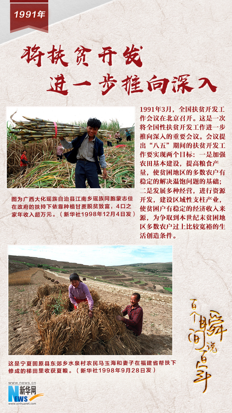 1991，將扶貧開發(fā)進(jìn)一步推向深入