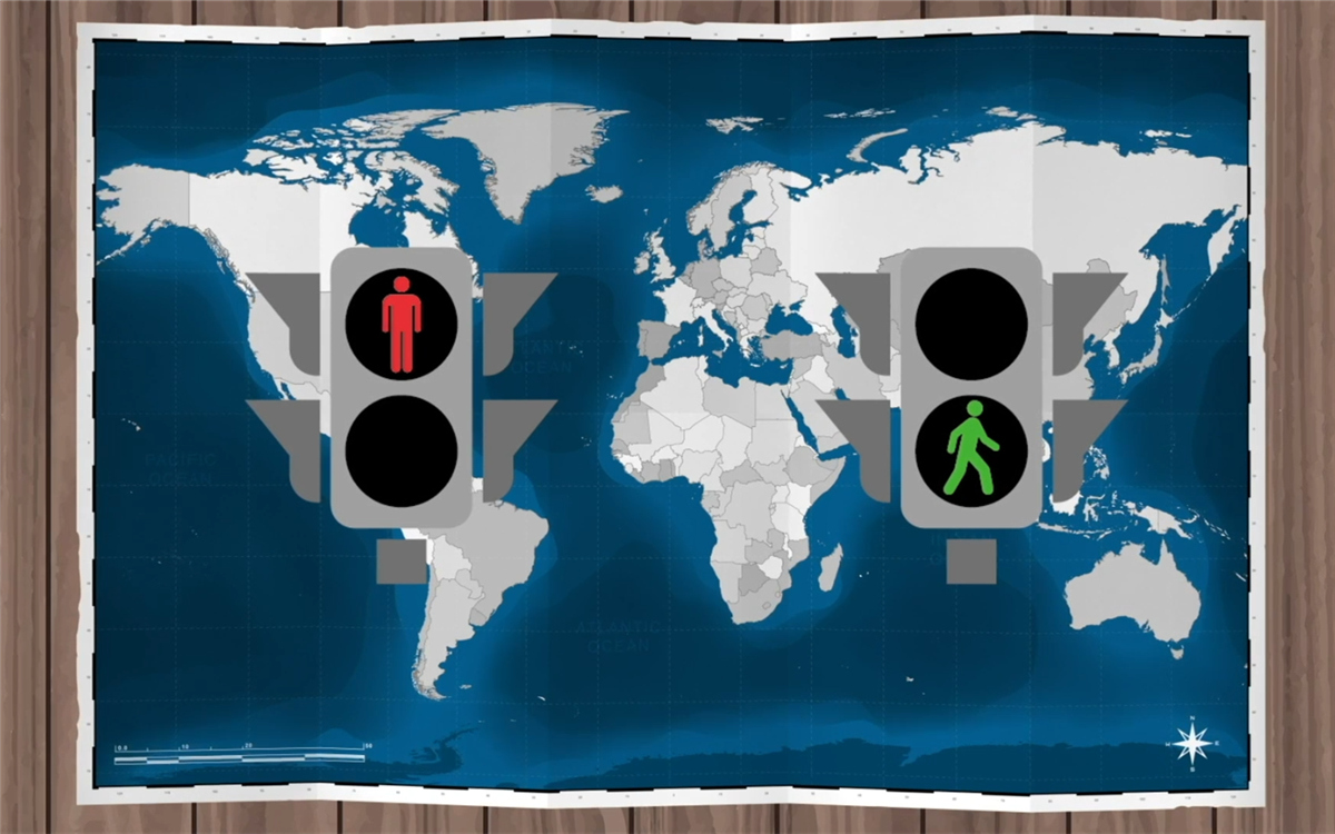 聯(lián)合國確定了紅燈停、綠燈行的規(guī)則