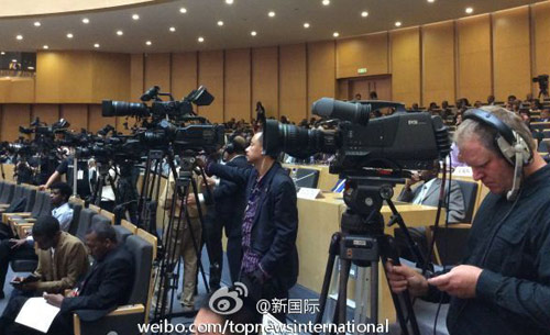 李克強即將在非盟總部發(fā)表演講，請柬&ldquo;一柬難求&rdquo;。圖片來源：&ldquo;新國際&rdquo;微博。