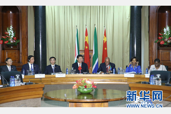 12月2日，國家主席習近平在比勒陀利亞同南非總統祖馬舉行會談。 新華社記者 馬占成 攝  