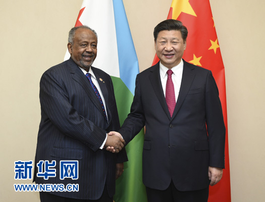 12月3日，國家主席習(xí)近平在約翰內(nèi)斯堡會見吉布提總統(tǒng)蓋萊。新華社記者 謝環(huán)馳 攝 

