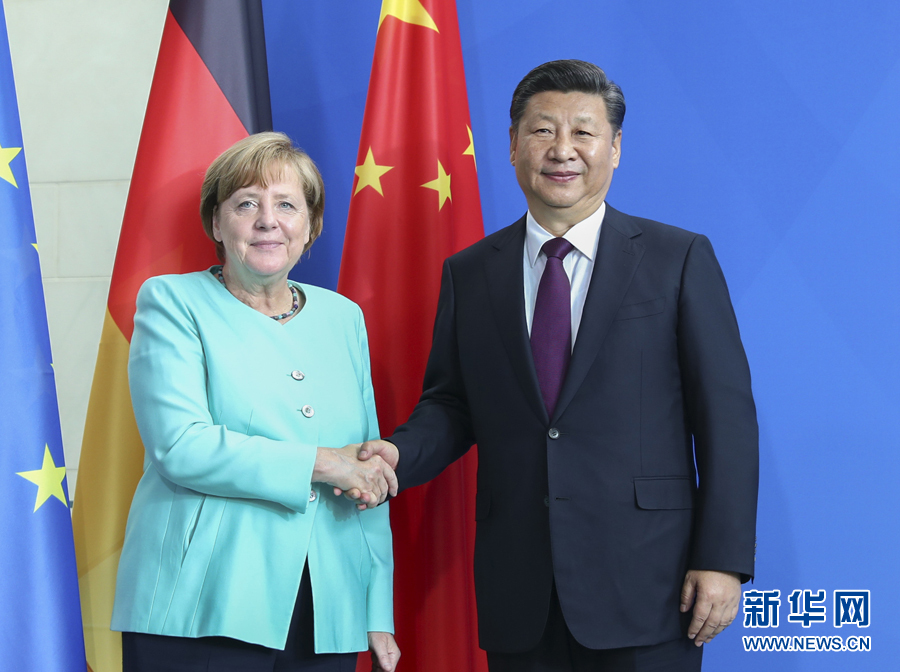 7月5日，國家主席習近平在柏林同德國總理默克爾舉行會談。新華社記者謝環(huán)馳攝