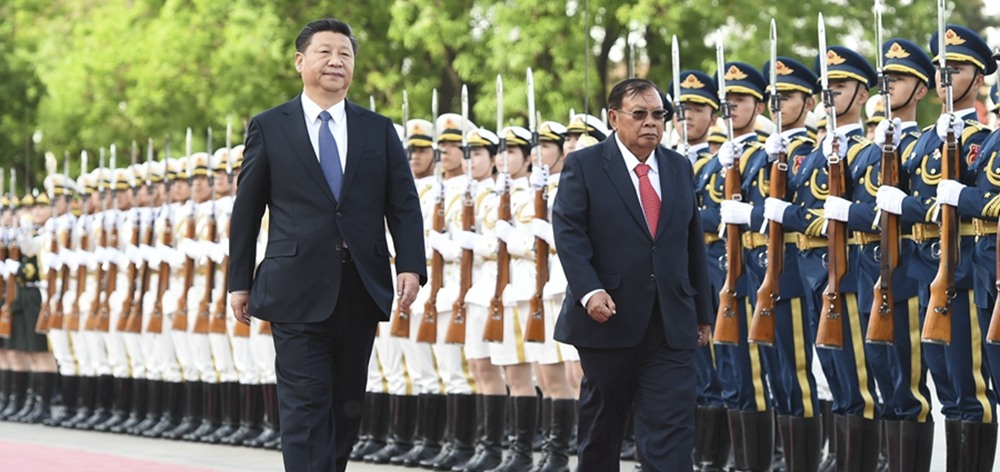 資料圖：習(xí)近平同老撾人民革命黨中央總書記、國家主席本揚(yáng)舉行會談